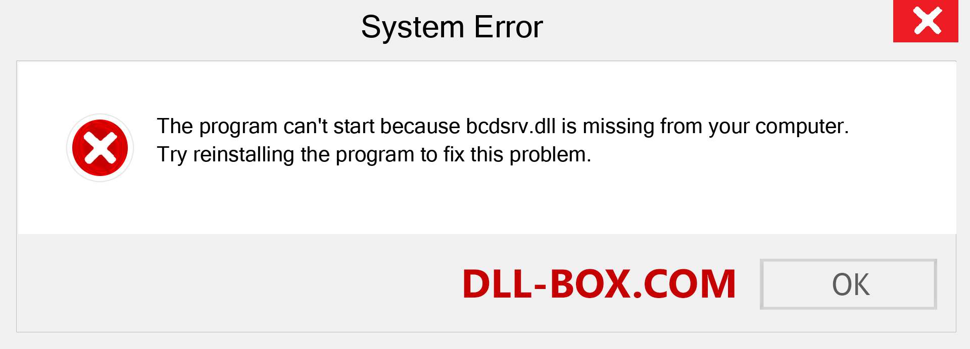  bcdsrv.dll file is missing?. Download for Windows 7, 8, 10 - Fix  bcdsrv dll Missing Error on Windows, photos, images